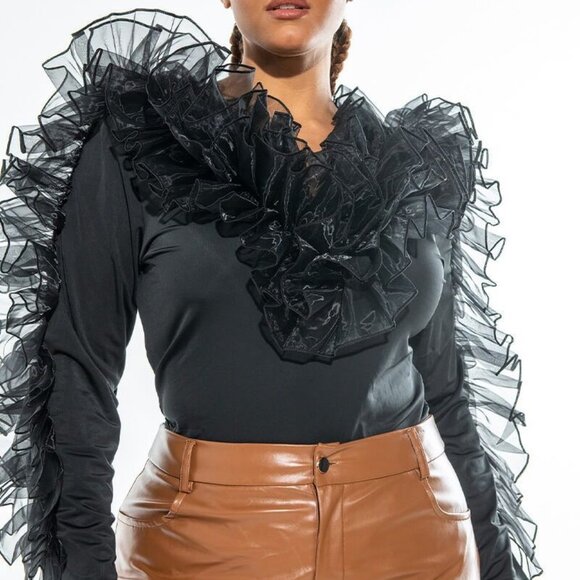 Tops - LIFE IN RUFFLES OFF SHOULDER BODYSUIT